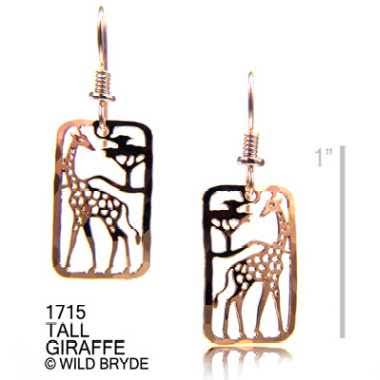 Wild Bryde Giraffe Earrings Framed, Landscape, Full Body - Unofficial Africa Collector's Guide