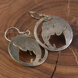 Wild Bryde Elephant Earrings, Pendant Face Only, Framed, Naturalistic - Unofficial Wild Bryde Collector's Guide