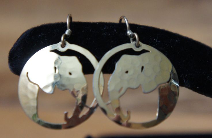 Wild Bryde Elephant Earrings, Pendant Face Only, Framed, Naturalistic - Unofficial Africa Collector's Guide
