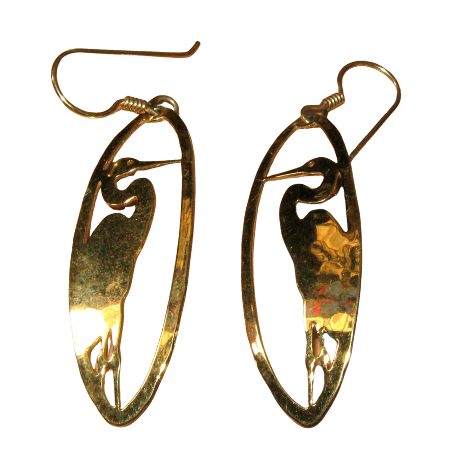 Wild Bryde Wading Bird Earrings Full Body, Framed, Species Ambiguous - Unofficial Africa Collector's Guide
