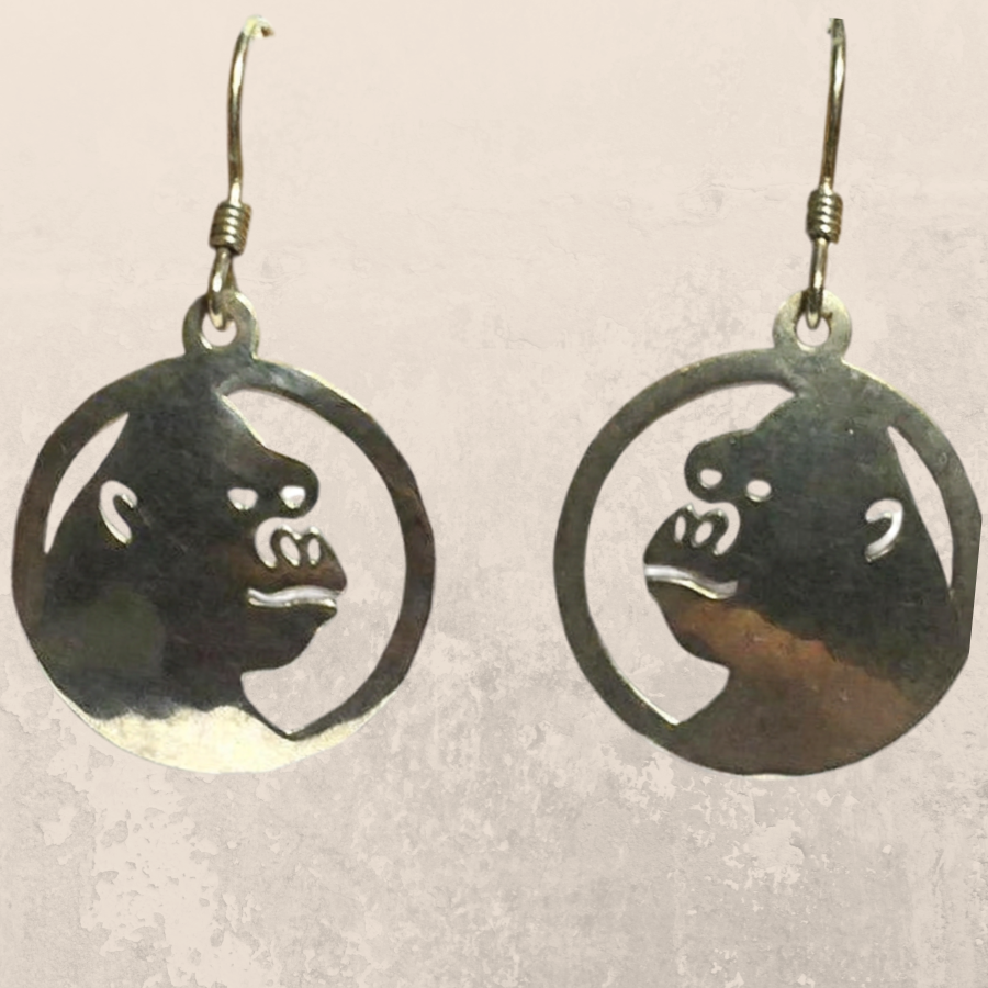 Wild Bryde Ape Earrings Face Only, Framed, Whimsical - Unofficial Africa Collector's Guide