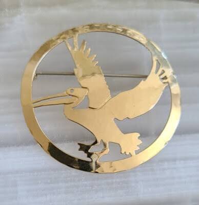 Wild Bryde Wading Bird Earrings, Brooch Full Body, Framed, Species Ambiguous - Unofficial Africa Collector's Guide