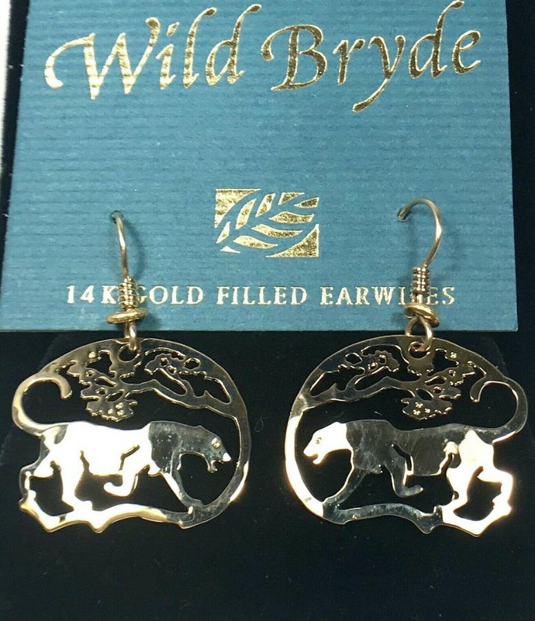 Wild Bryde Jungle Cat Earrings Full Body, Framed, Landscape - Unofficial Rainforest Collector's Guide