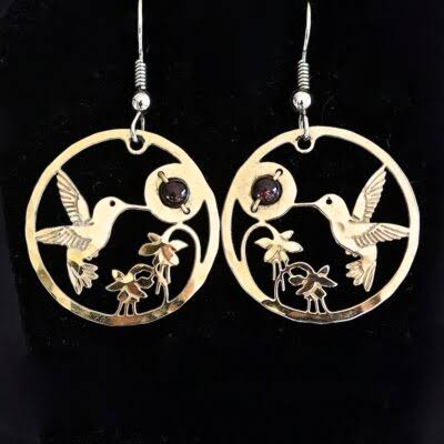 Wild Bryde Hummingbird Earrings, Posts, Pendant Full Body, Framed, Landscape - Unofficial Rainforest Collector's Guide