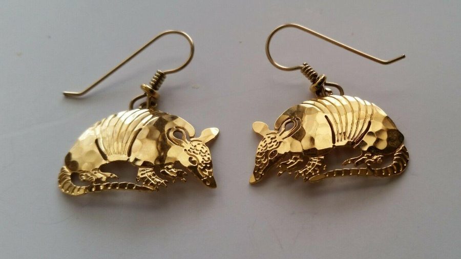 Wild Bryde Armadillo Earrings Hallmark Photo, Full Body, Naturalistic - Unofficial Rainforest Collector's Guide