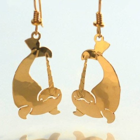 Wild Bryde Narwhal Earrings Full-Body, Whimsical, Species Photo - Unofficial Wild Bryde Collector's Guide