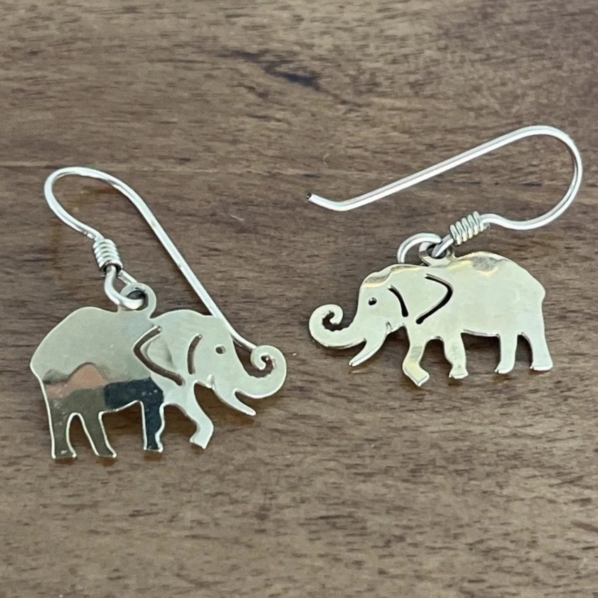 Wild Bryde Elephant Earrings Full-Body, Whimsical, Species Photo - Unofficial Wild Bryde Collector's Guide