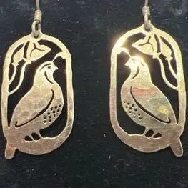 Wild Bryde California Quail Pin, Earrings Full-Body, Landscape, Framed - Unofficial Wild Bryde Collector's Guide