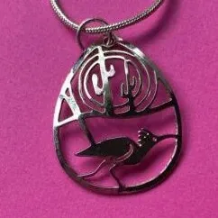 Wild Bryde Road Runner Pendant, Earrings Full-Body, Framed, Landscape - Unofficial Wild Bryde Collector's Guide