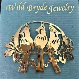 Wild Bryde Bluejay Brooch Full-Body, Framed, Landscape - Unofficial Wild Bryde Collector's Guide