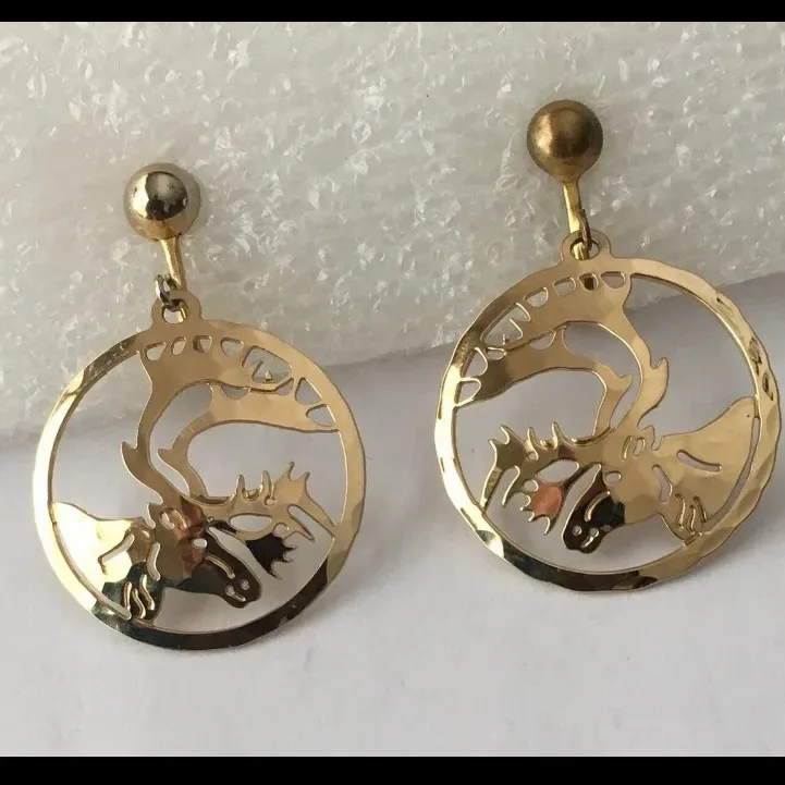 Wild Bryde Moose Earrings, Brooch Face Only, Framed, Naturalistic - Unofficial Wild Bryde Collector's Guide