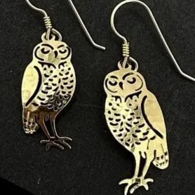 Wild Bryde Burrowing Owl Earrings Full-Body, Species Photo - Unofficial Wild Bryde Collector's Guide