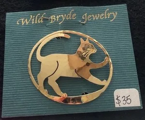 Wild Bryde Cat Brooch, Pendant Full-Body, Framed - Unofficial Wild Bryde Collector's Guide