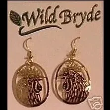 Wild Bryde Rooster Earrings Face Only, Framed, Naturalistic - Unofficial Wild Bryde Collector's Guide