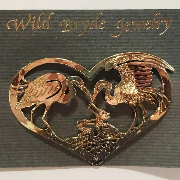 Egret Family — Brooch