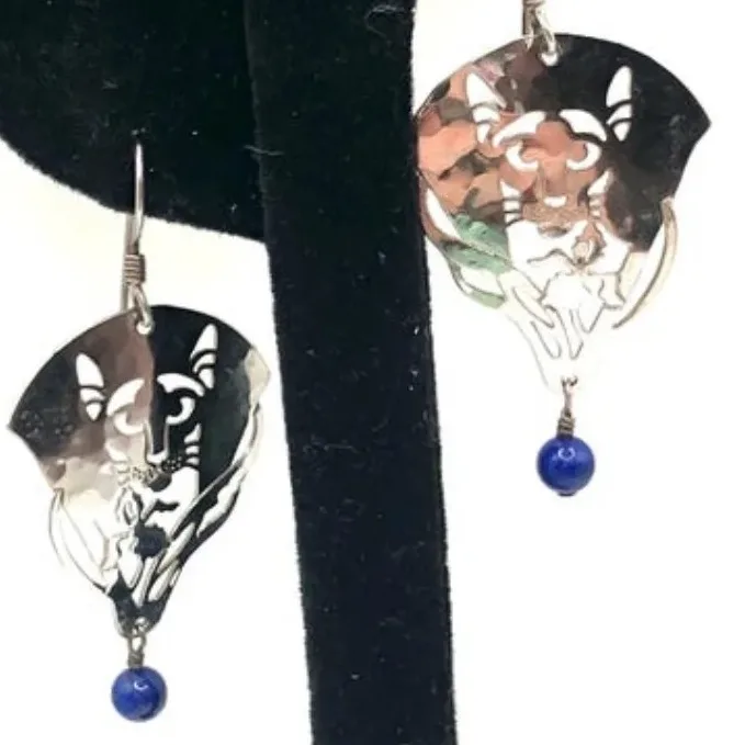 Wild Bryde Siamese Earrings Face Only, Framed, Beading - Unofficial Wild Bryde Collector's Guide