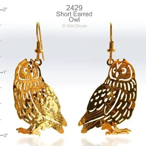Wild Bryde Short-Eared Owl Earrings Full-Body, Naturalistic - Unofficial Wild Bryde Collector's Guide