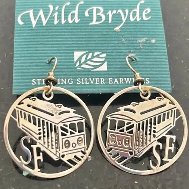 Wild Bryde San Francisco Cable Car Earrings Framed, Landscape - Unofficial Wild Bryde Collector's Guide