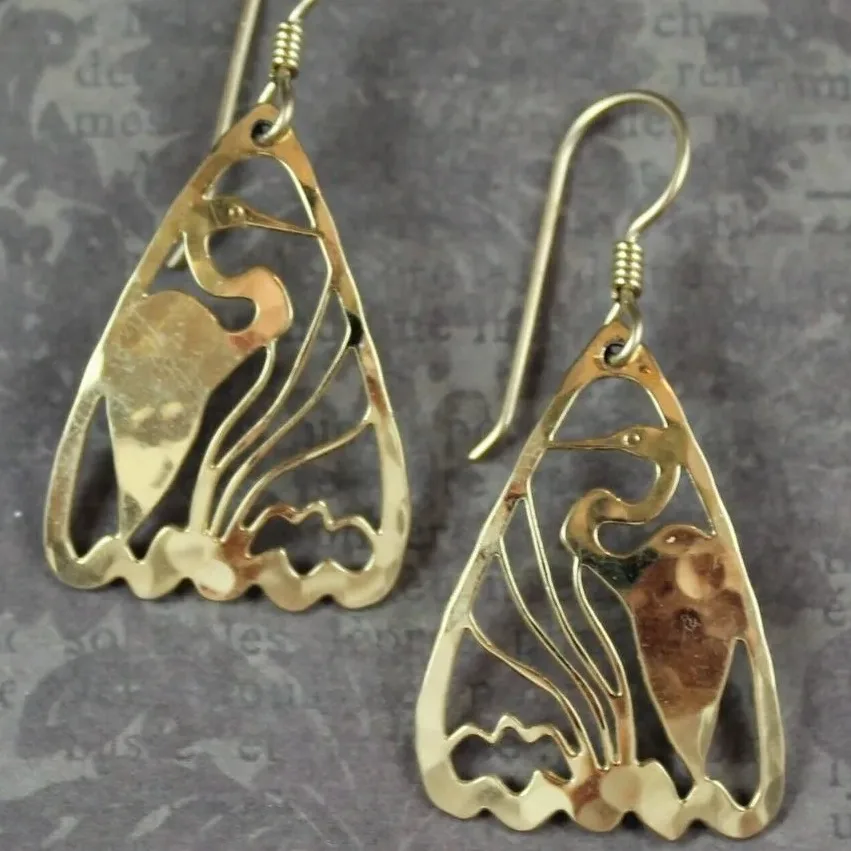 Wild Bryde Egret Earrings Full-Body, Framed - Unofficial Wild Bryde Collector's Guide