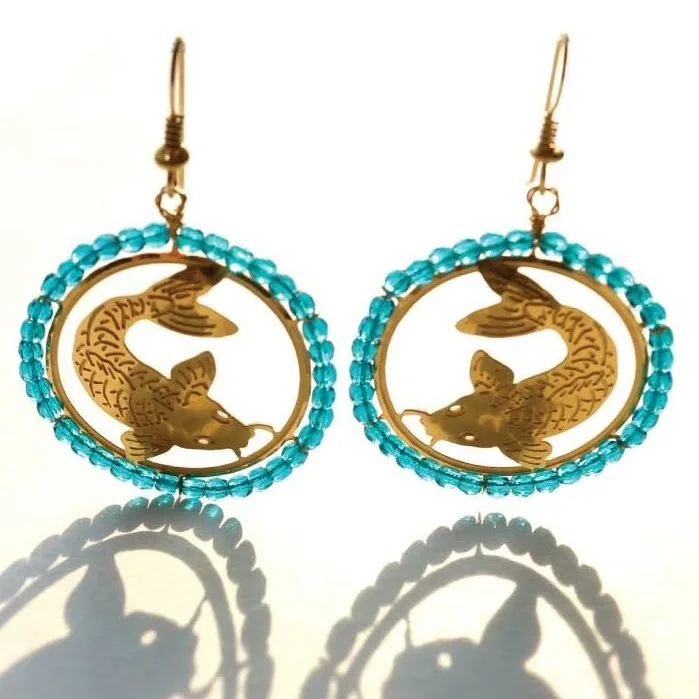 Wild Bryde Koi Earrings Full-Body, Framed, Beading - Unofficial Wild Bryde Collector's Guide