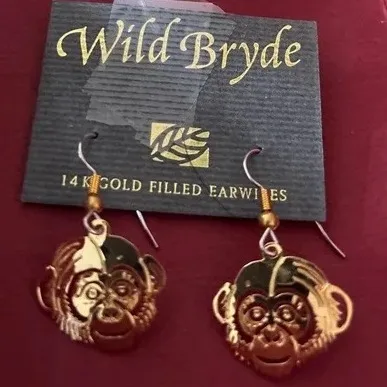 Wild Bryde Chimpanzee Earrings Face Only, Whimsical - Unofficial Wild Bryde Collector's Guide